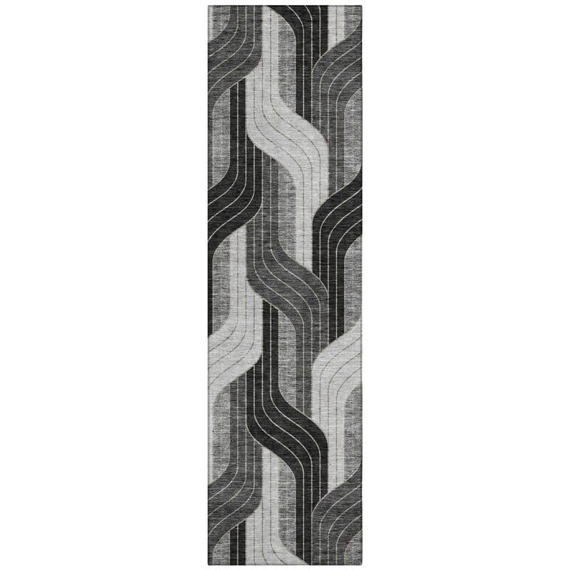 Machine Washable Indoor/ Outdoor Modern Pathway Chantille Rug