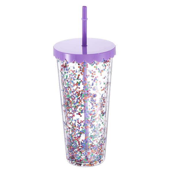 Acrylic Tumbler with Lid and Straw, 24 Oz Reusable Double Wall Cups - Bed  Bath & Beyond - 39029664