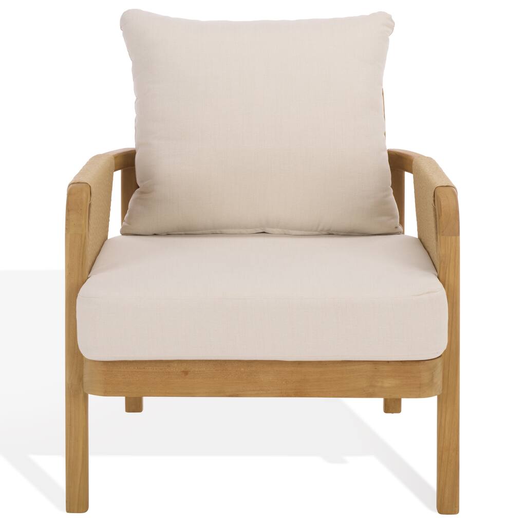 SAFAVIEH Couture Rogers Teak & Hyacinth Chair - 29"W x 34"D x 34"H