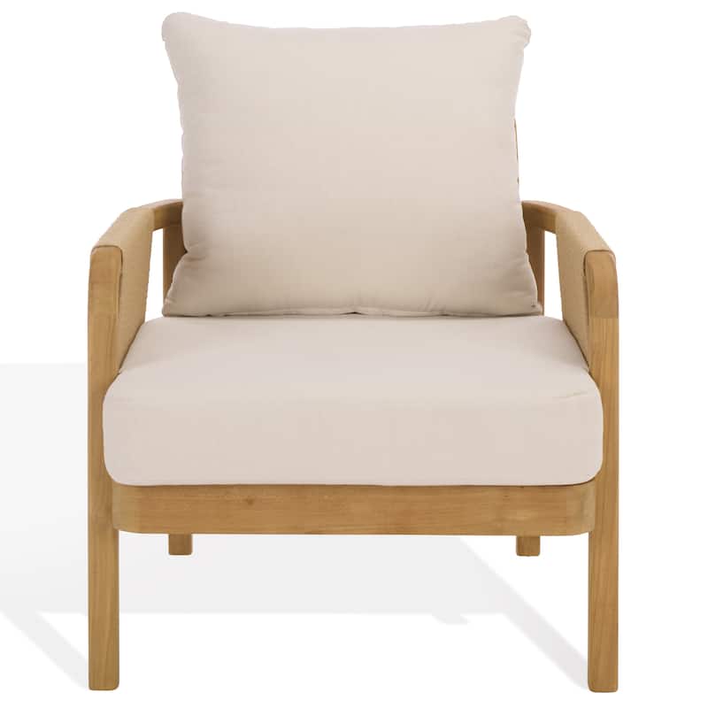 SAFAVIEH Couture Rogers Teak & Hyacinth Chair - 29"W x 34"D x 34"H - Natural/Beige