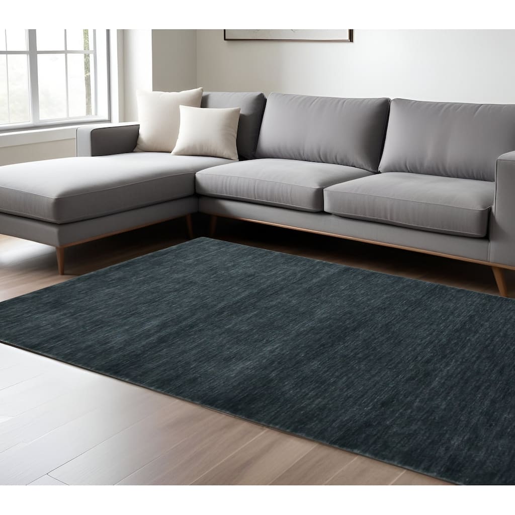 HomeRoots Solid Color Transitional Rectangle Area Rug
