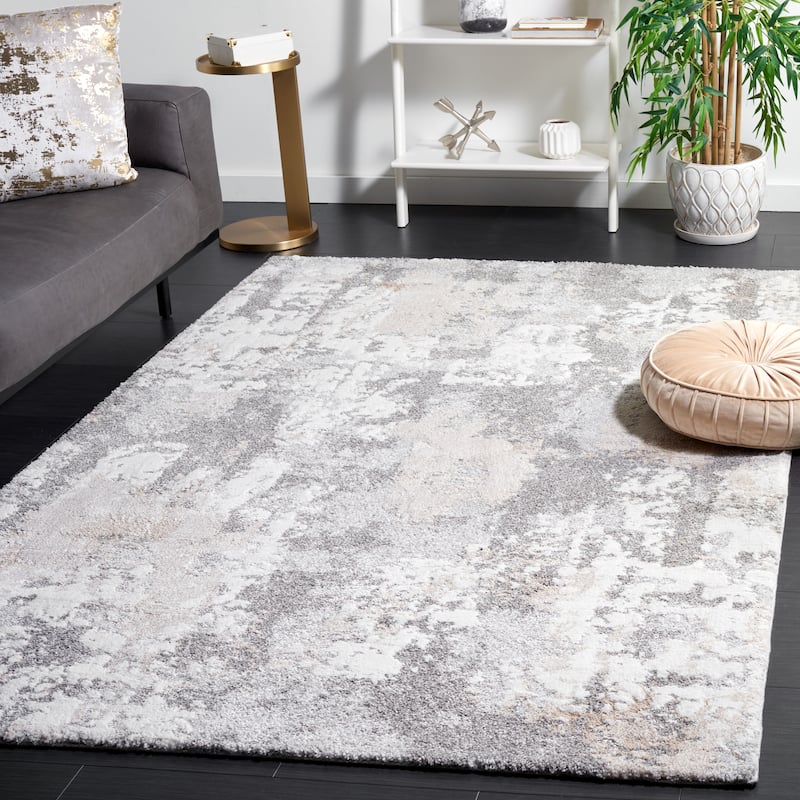 SAFAVIEH Century Trix Modern Abstract Rug - 6'7" Square - Beige/Grey - Square