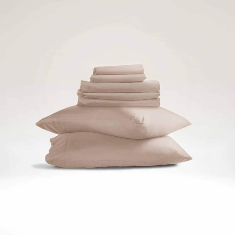 Emperyan 7 PC Bedding Set, Luxury Microfiber Duvet Cover With Sheets Bed Sets - Taup - Full