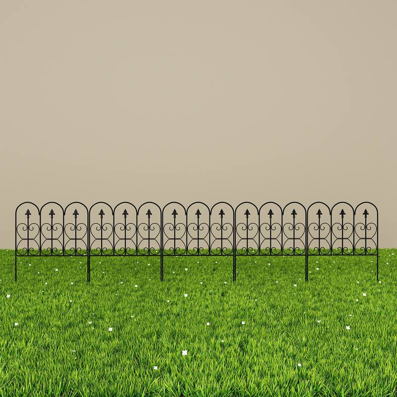 5/10-Pack Decorative Metal Garden Fence Panels Rustproof Outdoor Landscape Edging for Yard
