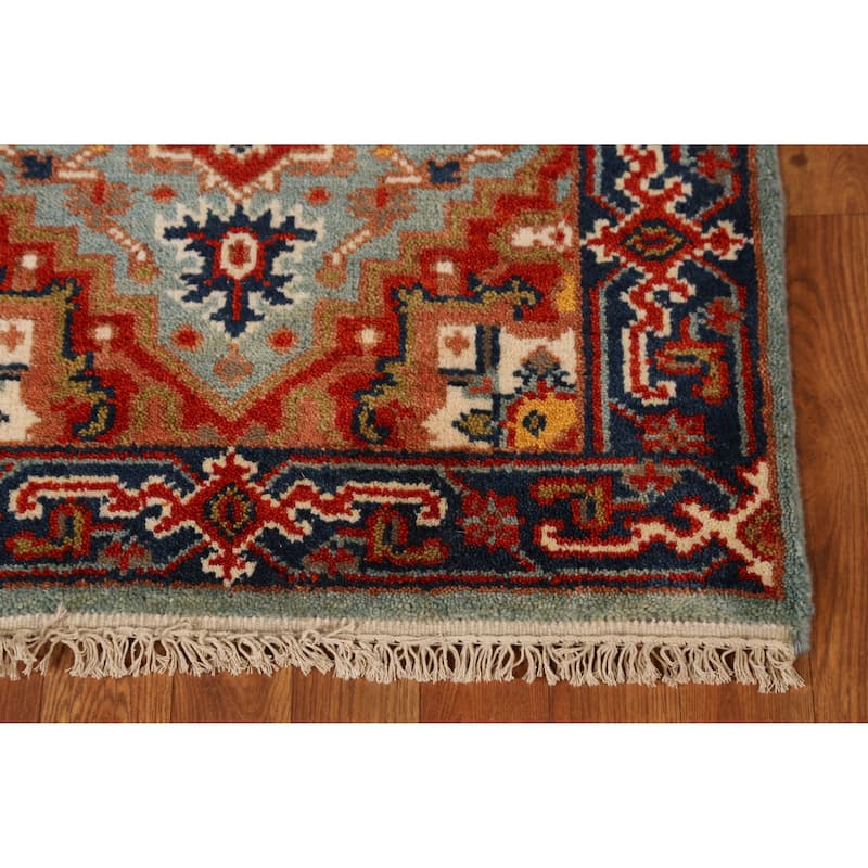 Heriz Serapi Indian Runner Rug Handmade Geometric Wool Carpet - 2'6" x 8'0"