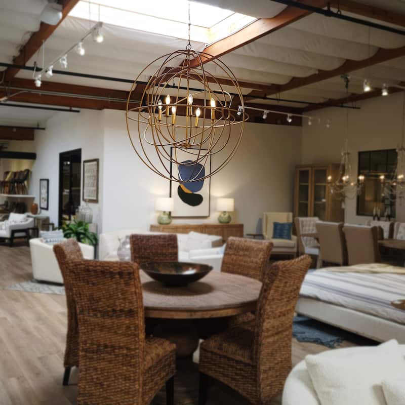 Mondi 40-inch Modern Gold Globe Chandelier with 7 Bulbs