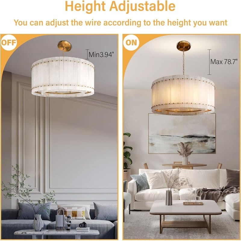 KAYLA Modern Chandelier 54 in Alabaster Chandelier
