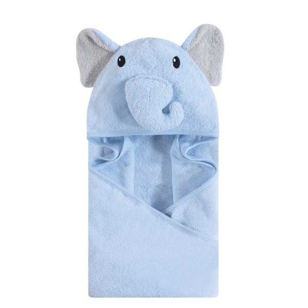 slide 1 of 1, Hudson Baby Infant Boy Cotton Animal Face Hooded Towel, Light Blue Elephant, One Size - Light Blue Elephant - One Size One Size - Light Blue Elephant
