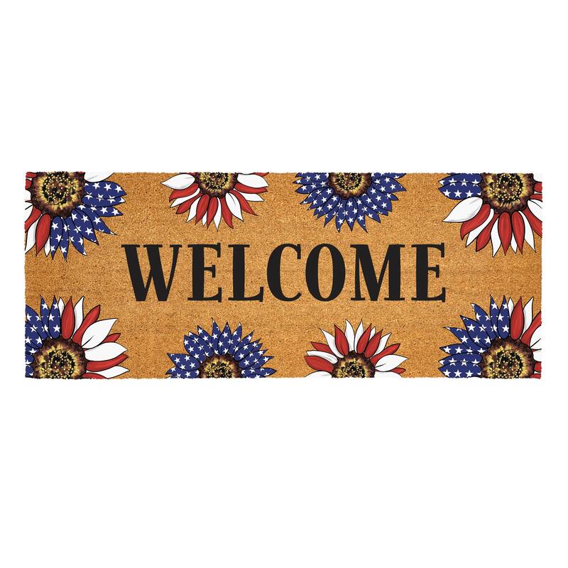 Patriotic Sunflower Coir Mat