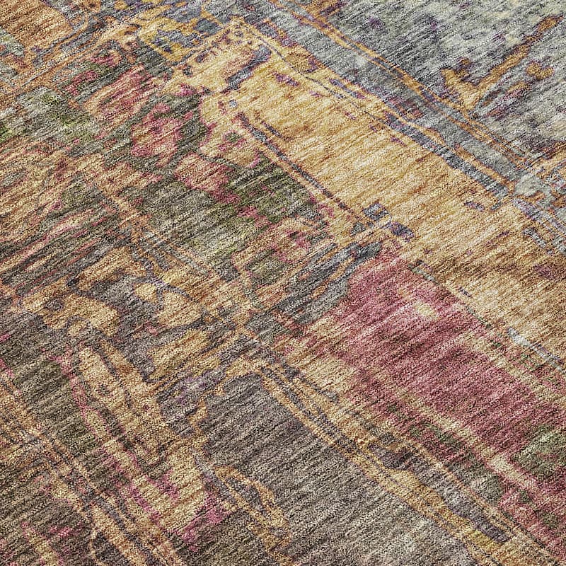 Machine Washable Indoor/ Outdoor Abstract Modern Chantille Rug