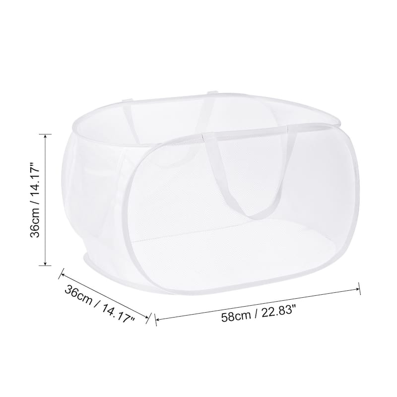 Laundry Hamper, Collapsible Laundry Baskets Laundry Bag - White