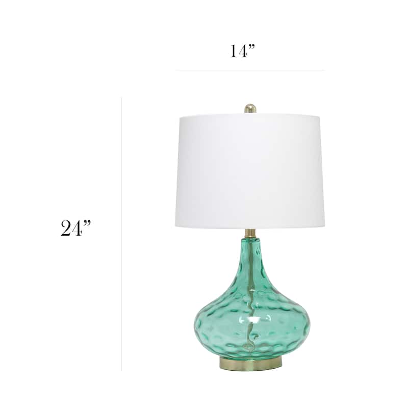 24" Modern Refined Bubbly Colored Glass Table Lamp