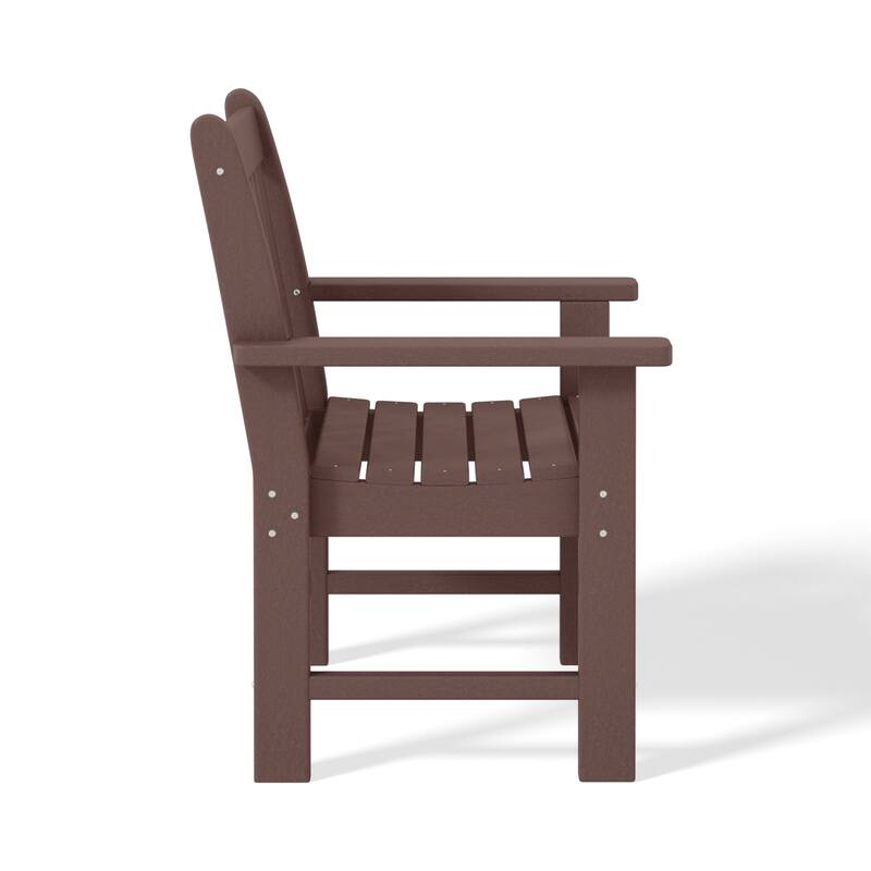 Polytrends Laguna Outdoor Patio 7-Piece Rectangular Table Garden Arm Chairs Dining Set