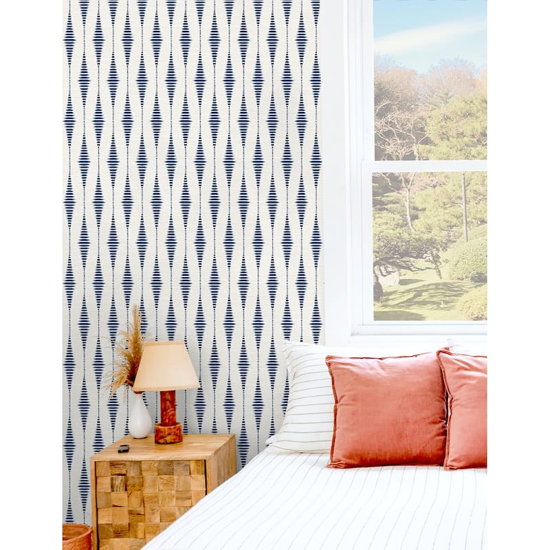 NextWall Striped Ikat Peel and Stick Wallpaper