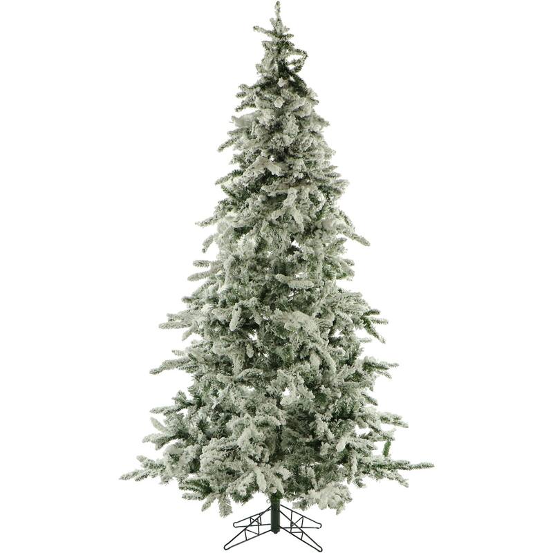 Fraser Hill Farm White 7.5-foot Flocked Pine, String Lights