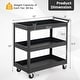preview thumbnail 3 of 11, Costway 3-Tier Utility Cart Metal Mental Storage Service Trolley - See details