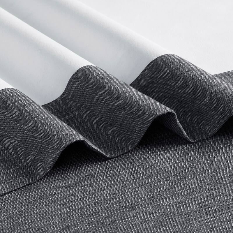 Exclusive Fabrics Boho Chic Faux Linen Blackout Curtains for Bedroom & Living Room Curtains - 2 Panel Drapes