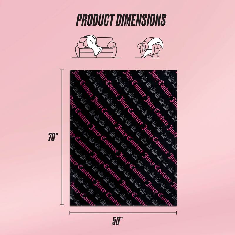 Juicy Couture Holiday Plush Throw Blankets