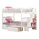 preview thumbnail 2 of 4, Woodland Full over Full Solid Wood Staircase Bunk Bed with 2 Storage Drawers in White