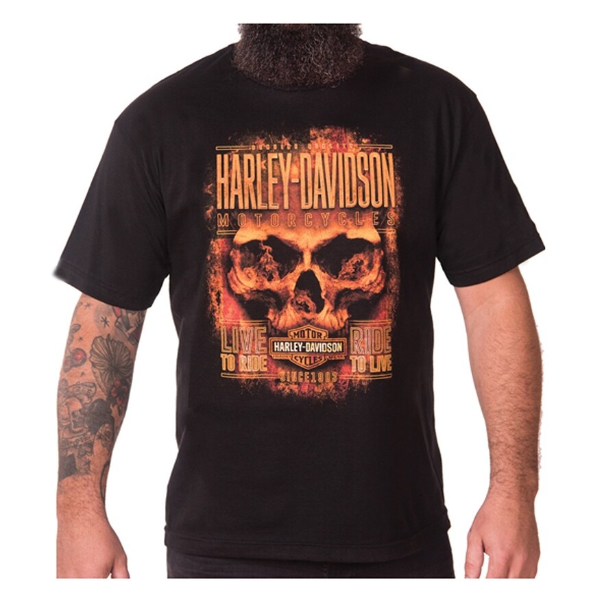 Harley-Davidson Men's Immortal #1 Skull Short Sleeve Crew-Neck Cotton T-Shirt