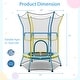 preview thumbnail 19 of 25, Mini Trampoline for Kids with Safety Enclosure Net and Foam Handles
