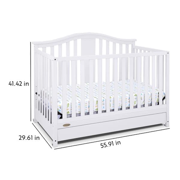 dimension image slide 5 of 6, Graco Solano 4-in-1 Convertible Crib with Drawer - Converts to Toddler Bed, Daybed, and Full-Size Bed