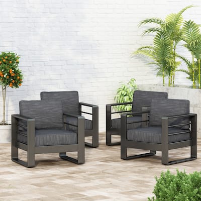 Maya Bay Aluminum Club Chairs (Set of 4) by Christopher Knight Home