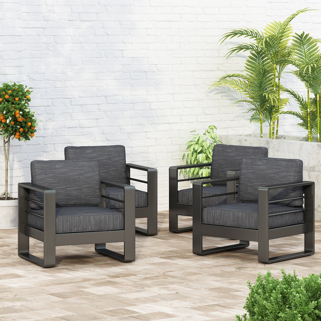 Maya Bay Aluminum Club Chairs (Set of 4) by Christopher Knight Home
