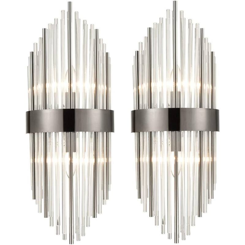 Peruggia Modern Flute Shape Glass Wall Sconces 2-Pack Wall Sconce Lighting