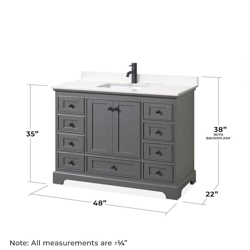Wyndham Collection WCS202048S-QTZ-UNSMXX Deborah 48" Free Standing