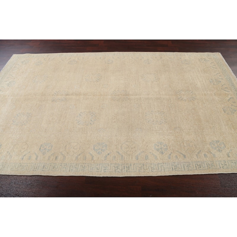 Vegetable Dye Traditional Oushak Turkish Wool Area Rug Hand-knotted - 5'6" x 9'5"
