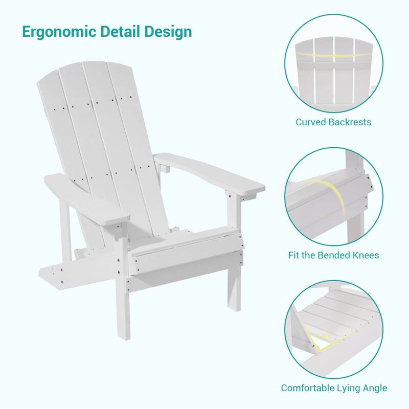 Bonosuki Outdoor HIPS Weather-Resistant Plastic Adirondack Chairs