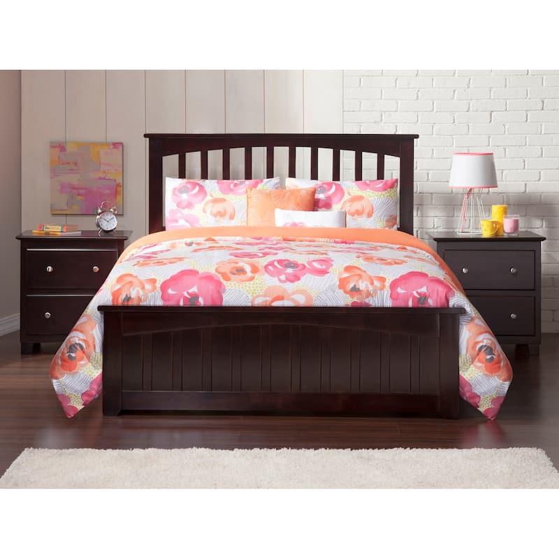City Sleek Platform Bed - Twin XL/King - Wood Frame & Slat Kit - Espresso, White, Walnut