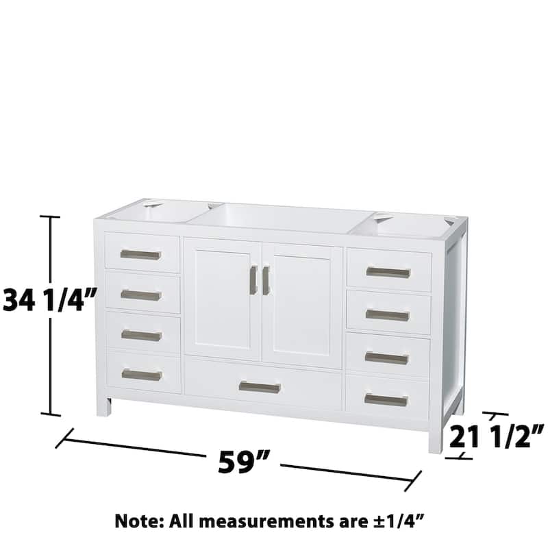 Wyndham Collection Sheffield 60" Hardwood Vanity Cabinet and Medicine