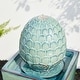 preview thumbnail 17 of 23, 36"H Beige/ Blue Oversized Artichoke Pedestal LED Ceramic Fountain by Glitzhome