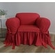 preview thumbnail 3 of 7, Ruffled Cotton Arm Chair Slipcover