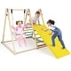 preview thumbnail 7 of 5, 4-in-1 Toddler Climbing Toy Wooden Playsetw/Baby Swing Multicolor