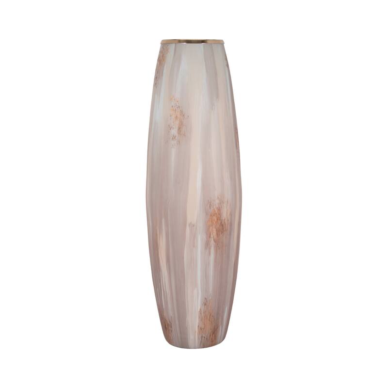 Sagebrook Home Curved Glass Vase, Glass/Metallic, Multi Finish, 17,24,31 Inch