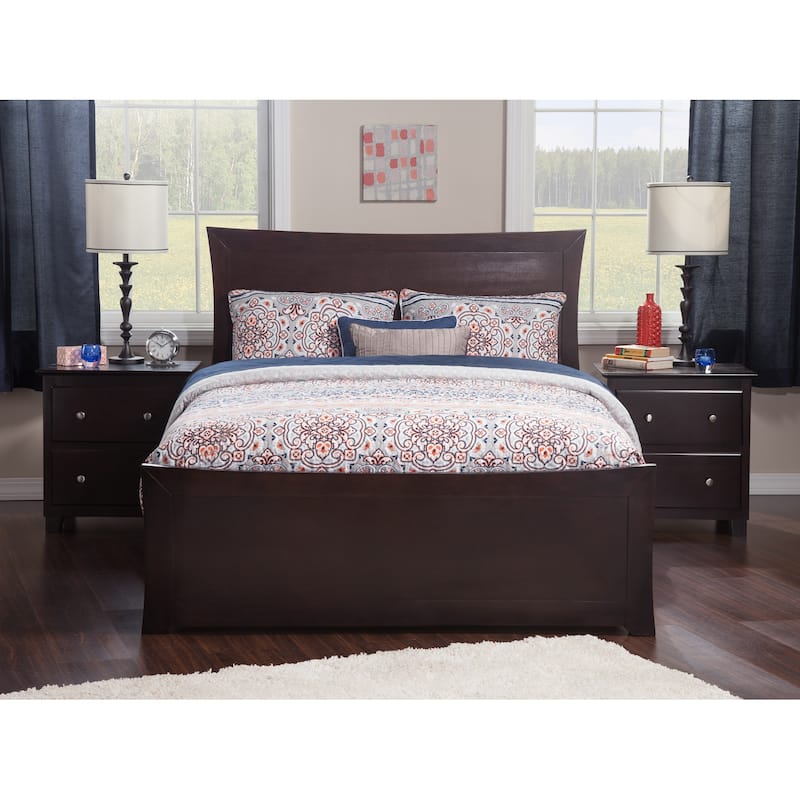 Metro Queen Foundation Bed with Matching Footboard in Espresso