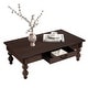 preview thumbnail 9 of 55, Rectangular 47" Wooden Coffee Table with Storage Drawer, Vintage Cocktail Table with Solid Wood Legs for Living Room Elegance