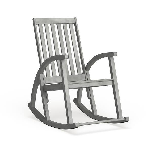 Shop Safavieh Clayton Grey Wash Acacia Wood Rocking Chair On Sale Overstock 9003738