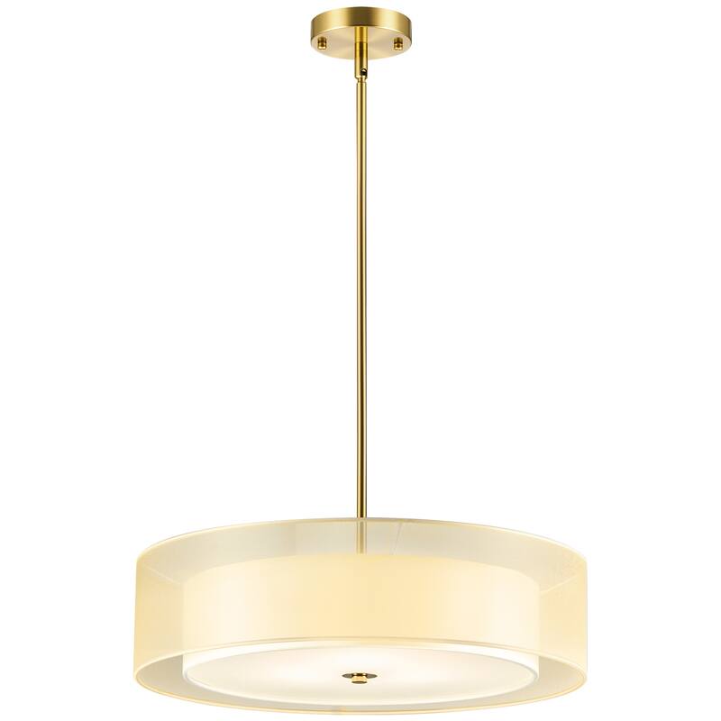 CO-Z 3-Light Antique Bronze Double Drum Pendant Chandelier