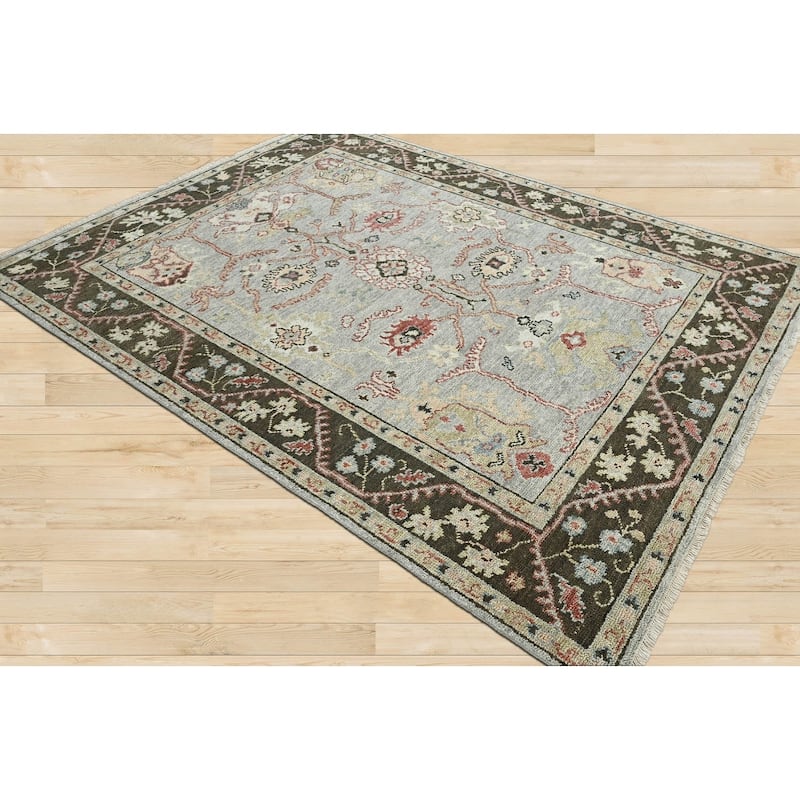 LoomBloom Multi Size Moss Traditional Handmade Oushak Wool Area Rug