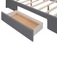 preview thumbnail 7 of 7, King Size Upholstery Platform Bed with Two Drawers, Gray
