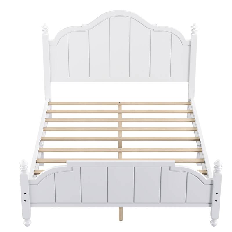 Bed Frame Queen Size with Headboard, Vintage Queen Bed Frame with Slats Support, Wooden Platform Queen Bed