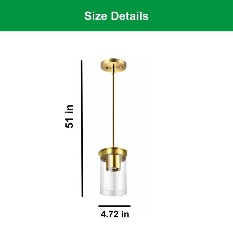 1 Pack bulb light brushed gold kitchen lighting glass pendant light