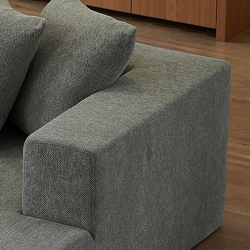 Grey 128" Modular U-Shaped 4-Seater Sectional Sofa Set in Luxurious Chenille Fabric with 2 Chaise Lounges, Plush Cloud Design