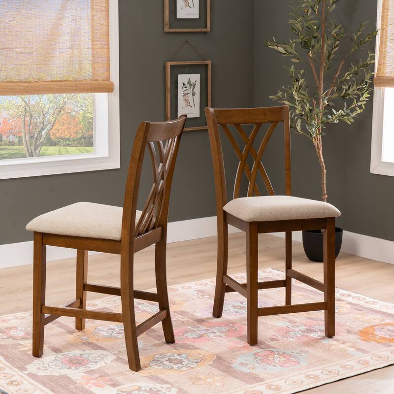 Linon Castine Counter Stool (Set of 2) - Brown/Sand