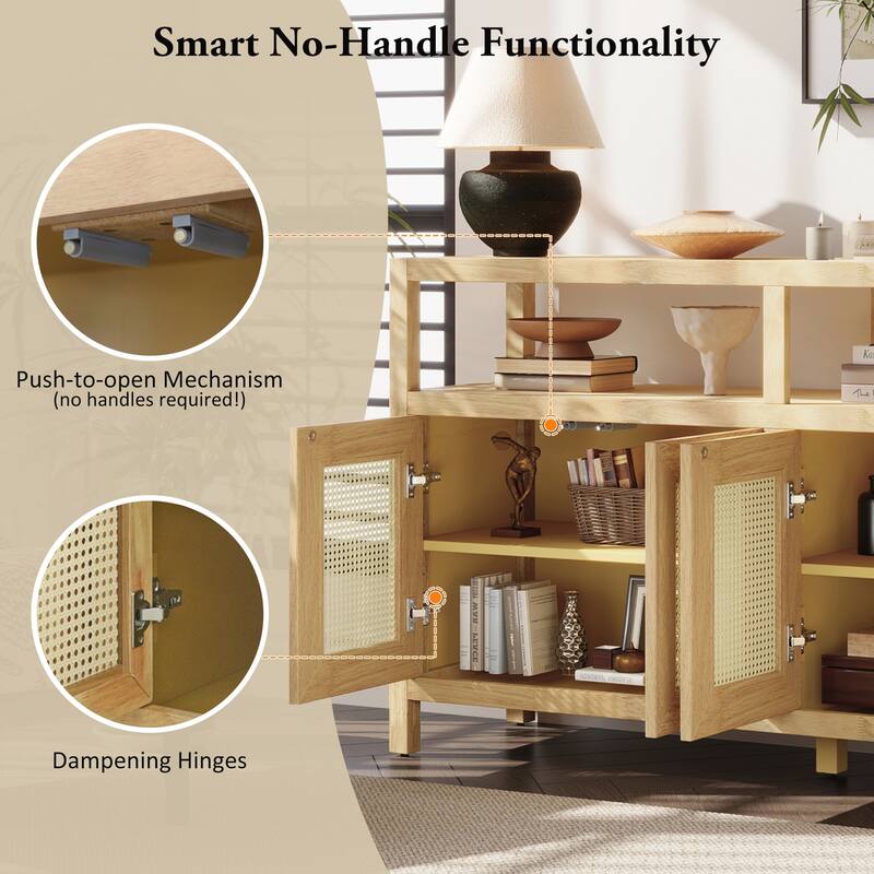 Bohemian Style Rattan Buffet Storage Cabinet