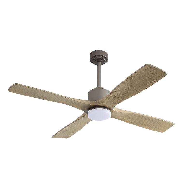 MLiAN 54 inch Solid Wood Indoor Ceiling Fan with Light Kit and Remote - 54 inch